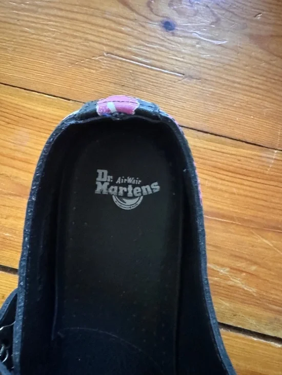 Dr. Martens Black Floral Mary Jane Double Buckle Shoes - Picture 8 of 8